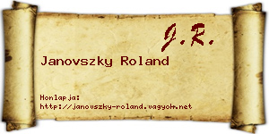 Janovszky Roland névjegykártya